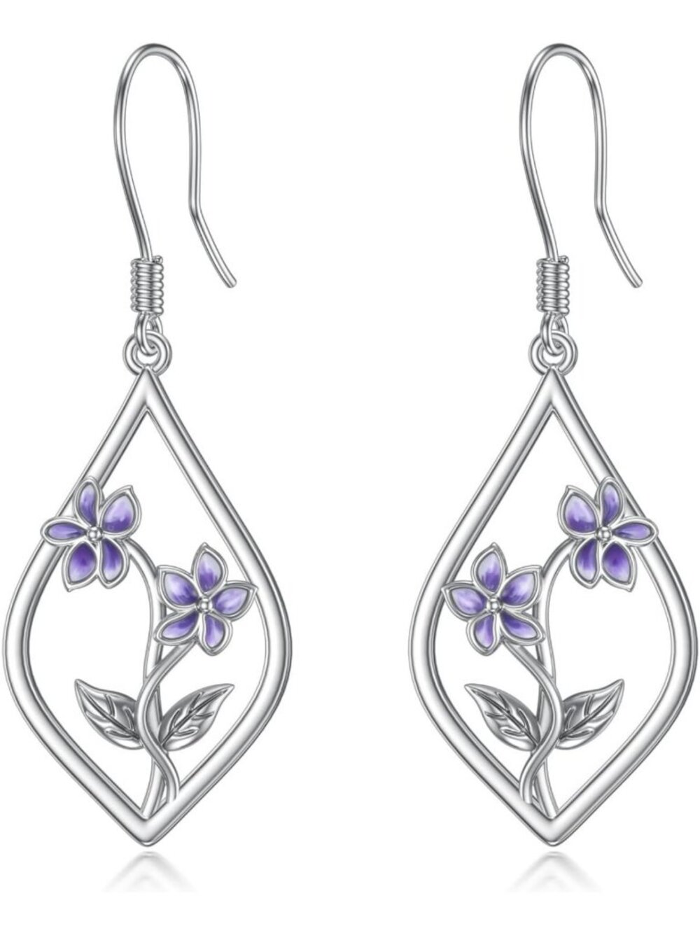 Boho Flower Dangle Earrings - Sterling Silver Thistle, Sunflower, Orchid & More